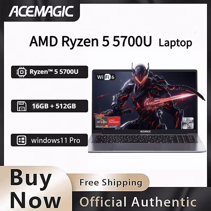 ACEMAGIC 15.6" FHD IPS Display Laptop AMD Ryzen 7 5700U Gaming Business Laptop, 16GB DDR4 512GB SSD Backlit Keyboard Windows 11