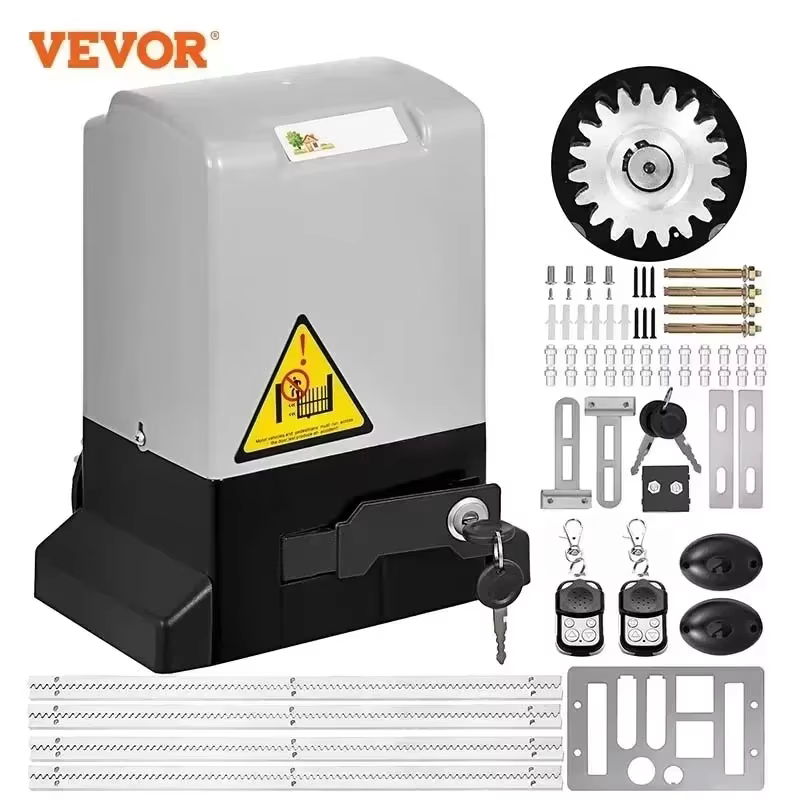 Gate Opener 1300LBS Electric Garage Door Opener Automatic Sliding 2 Keys With 4m Racks Operator for Hotel Factory School