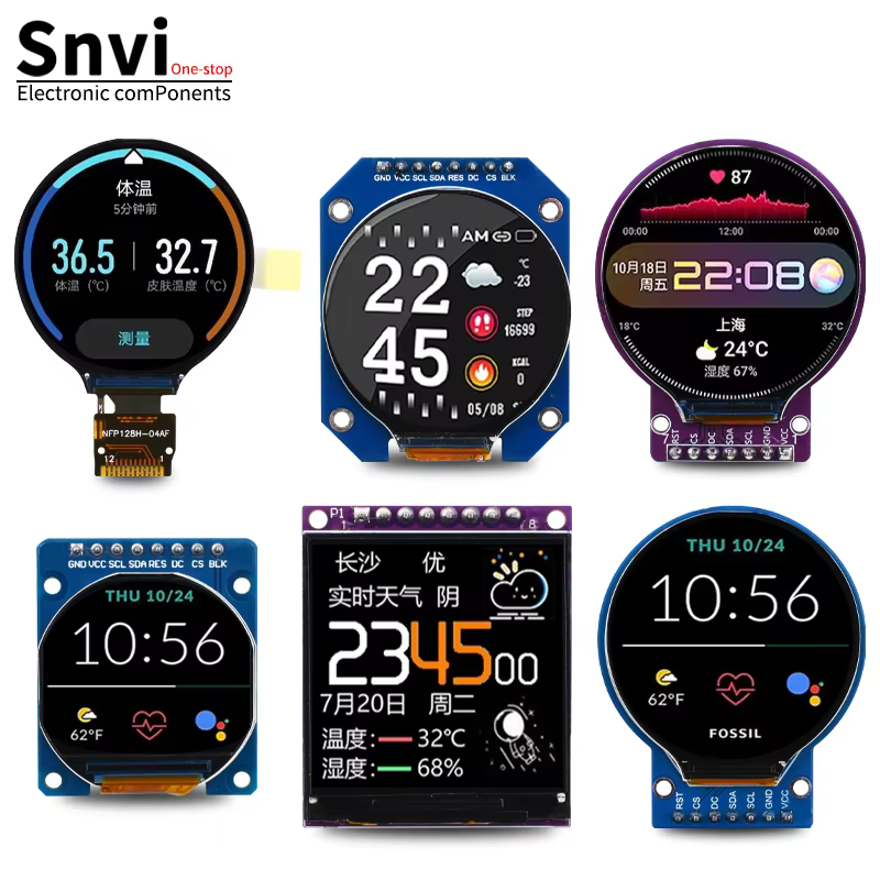 Módulo de Pantalla LCD TFT Snvi de 1.28 Pulgadas, IPS Redonda/Cuadrada 240x240 SPI GC9A01, Pantalla a Color Compatible con Arduino ESP32 para DIY